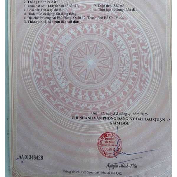 BÁN ĐẤT GẦN CHUNG CƯ AN PHÚ ĐÔNG