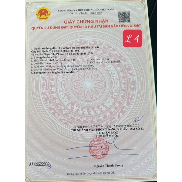 BÁN ĐẤT HẺM 224 VƯỜN LÀI – GIÁ TỐT CHO NHÀ ĐẦU TƯ